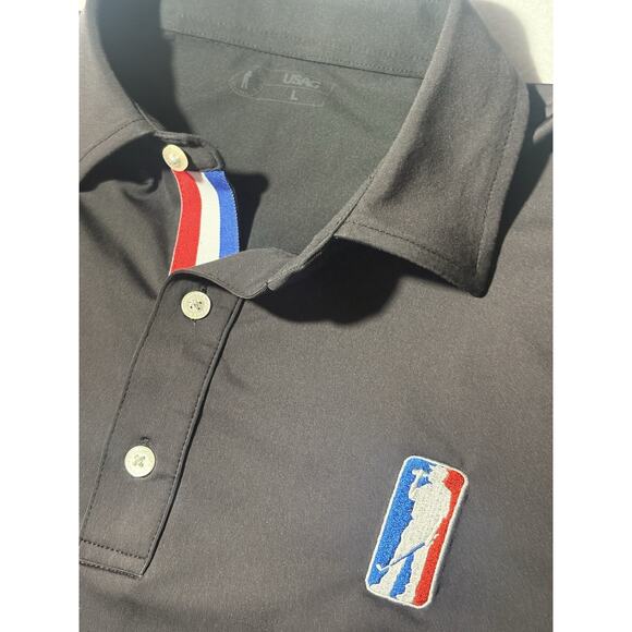 USAG Golf Shirt Men’s Size Large Black - Picture 4 of 4